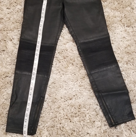 Madewell Skinny Skinny Black Coated Moto Jeans - Picture 6 of 7